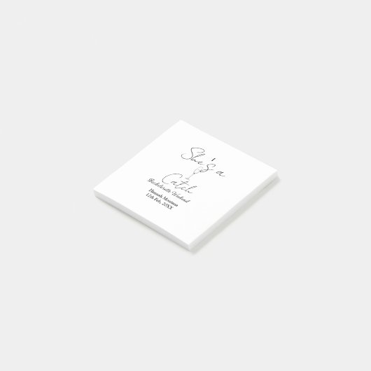 She's a catch champagne bottle bachelorette weeken post-it® notes (Schuin)