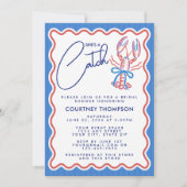 She's A Catch Coastal Lobster Bridal Shower Kaart (Voorkant)