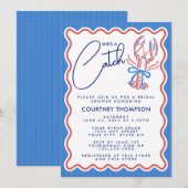 She's A Catch Coastal Lobster Bridal Shower Kaart (Voorkant / Achterkant)