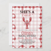 She's a Catch Coastal Lobster Bridal Shower  Kaart (Voorkant)