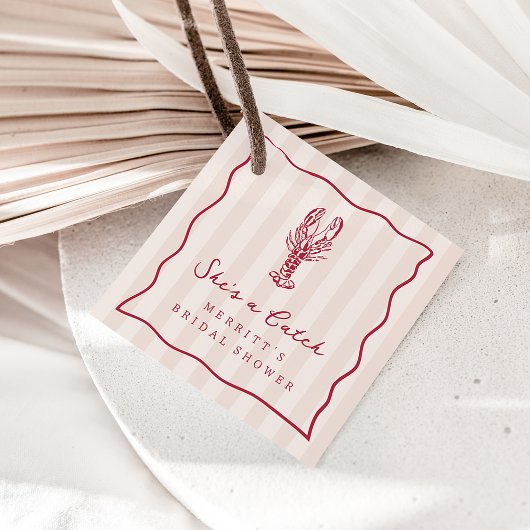 She's a Catch | Kreeft Bruiloftsborrel Bedankjes Labels