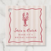 She's a Catch | Kreeft Bruiloftsborrel Bedankjes Labels (Voorkant)