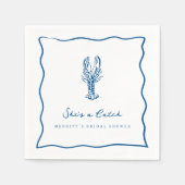 She's a Catch | Kustkrab Bruidsmeisjesfeest  Servet (Voorkant)