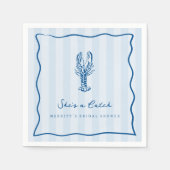 She's a Catch | Kustkreeft Bruidsborrel Servet (Voorkant)