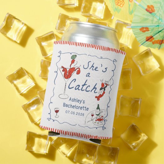 She's A Catch Lobster Bachelorette Can Cooler (Insitu Zomer)
