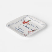 She's a catch Lobster Bachelorette Paper Plates Papieren Bordje (Gebogen)