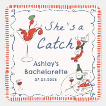 She's A Catch Lobster Bachelorette Sticker