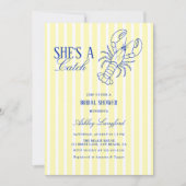 She's A Catch Lobster Coastal Bridal Shower Kaart (Voorkant)