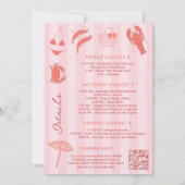 She's A Catch Lobster Pink Orange Bachelorette Kaart (Achterkant)