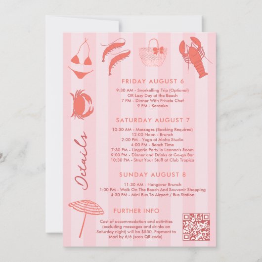 She's A Catch Lobster Pink Orange Bachelorette Kaart (Achterkant)