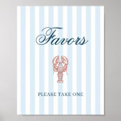 She's a catch Lobster Striped Favors Poster (Voorkant)