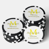 She's a catch yellow monogram bachelorette party n poker chips (Opstapeling)