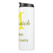 She's a catch yellow monogram bachelorette party n thermosbeker (Geroteerd rechts)