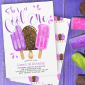 Shes a Cool Een Meisjes Popsicle Eerste Verjaardag Kaart