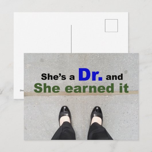 Shes a Dr. en verdiende het Righteous Doctorate Briefkaart (Voorkant / Achterkant)
