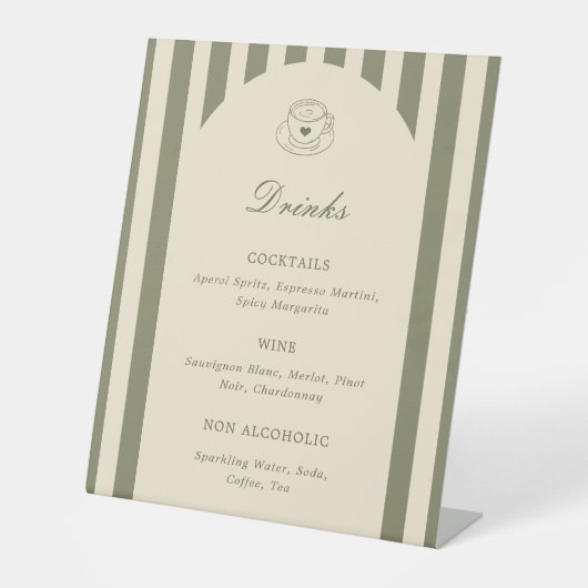 She's A Tini Bit Older Birthday Drinks Menu Reclamebord Met Voetstuk (Voorkant)