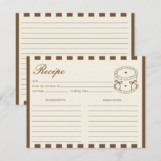 She's A Tini Bit Older Coffee Cake Birthday Recipe Informatiekaartje (Voorkant / Achterkant)