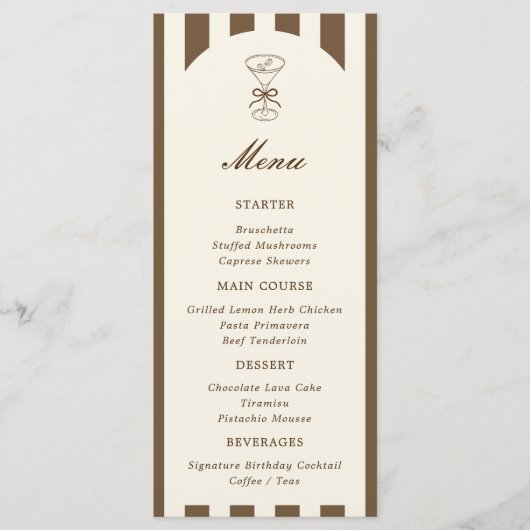 She's A Tini Bit Older Coffee Martini Birthday Menu (Voorkant)