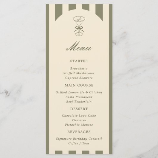 She's A Tini Bit Older Coffee Martini Birthday Menu (Voorkant)