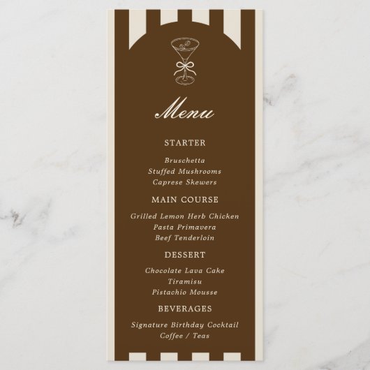 She's A Tini Bit Older Coffee Martini Birthday Menu (Voorkant)