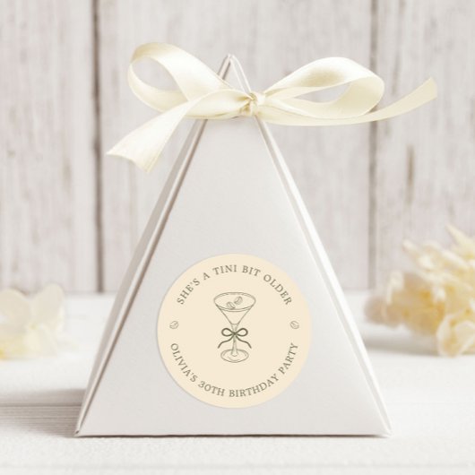 She's A Tini Bit Older Coffee Martini Birthday Ronde Sticker