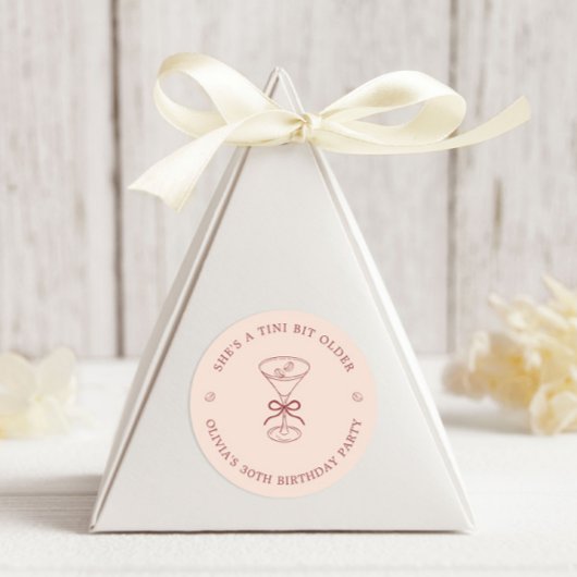 She's A Tini Bit Older Coffee Martini Birthday Ronde Sticker