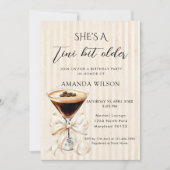 She's A Tini Bit Older Martini Espresso Invitation Kaart (Voorkant)