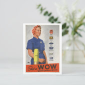 "She's a WOW" Vrouw Ordnance Worker WOII Briefkaart (Staand voorkant)