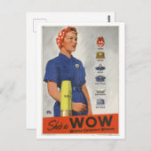 "She's a WOW" Vrouw Ordnance Worker WOII Briefkaart (Voorkant / Achterkant)