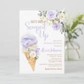 She's Been Scooped Up Bridal Shower (Purple) Kaart (Staand voorkant)