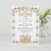 She's Been Scooped Up Ice Cream Bridal Shower Kaart (Staand voorkant)