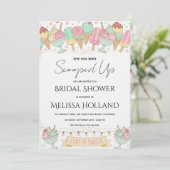 She's Been Scooped Up Ice Cream Bridal Shower Kaart (Staand voorkant)