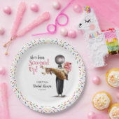 She's Been Scooped Up Strawberry Ice cream Bridal Papieren Bordje (Feest)