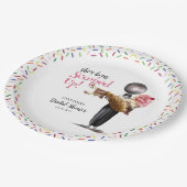 She's Been Scooped Up Strawberry Ice cream Bridal Papieren Bordje (Gekanteld)