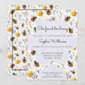 She's Found Her Honey Bees Floral Bridal Shower Kaart (Voorkant / Achterkant)