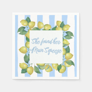 "She's Found Her Main Squeeze" Blauw en citroen Servet