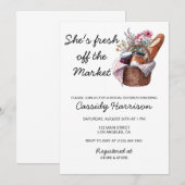 She's Fresh Off The Market Bridal Shower Invite Kaart (Voorkant / Achterkant)