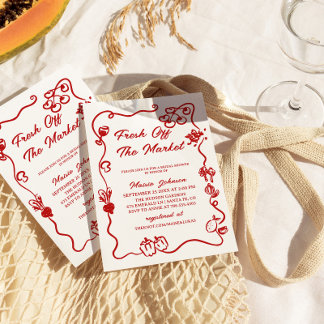 She's Fresh Off The Market Bridal Shower Kaart