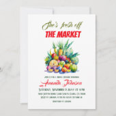 She's Fresh Off the Market Farmhouse Bridal Shower Kaart (Voorkant)