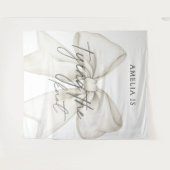 Shes het binden van de knoop boog Vrijgezellenfees Wandkleed (Voorkant (horizontaal))