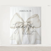 Shes het binden van de knoop boog Vrijgezellenfees Wandkleed (Voorkant)