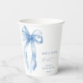 Shes het binden van de knoop Dusty Blue Bow Vrijge Papieren Bekers (Voorkant)