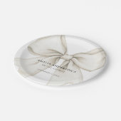 Shes het binden van de knoop witte boog eenvoudig papieren bordje (Gekanteld)