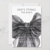 Shes het binden van de knoop zwarte boog Vrijgezel Kaart (Voorkant)