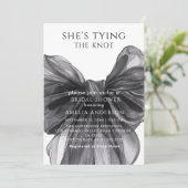 Shes het binden van de knoop zwarte boog Vrijgezel Kaart (Staand voorkant)