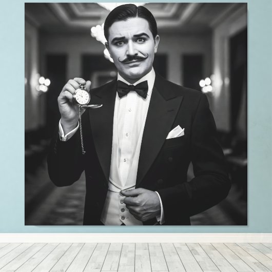 She's Late Again, Take One (1920) beroemd gemaakt  Canvas Afdruk (Insitu (Houten vloer))