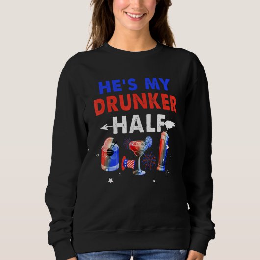 Shes Mijn Drunker Half Patriottische Onafhankelijk Trui (Voorkant)