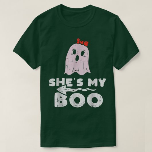 Shes My Boo Cute Matching Couple Halloween Costume T-shirt (Design voorkant)