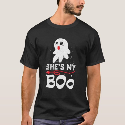 Shes My Boo Cute Matching Couple Halloween Costume T-shirt (Voorkant)