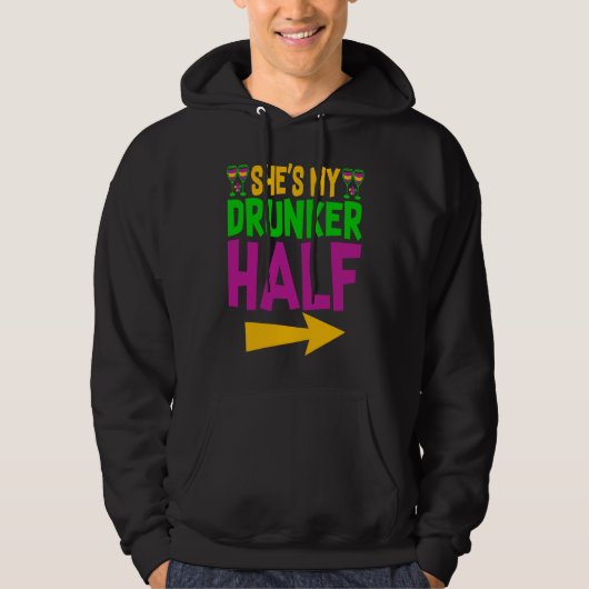 She's My Drunker Half Matching Couple Girlfriend M Hoodie (Voorkant)